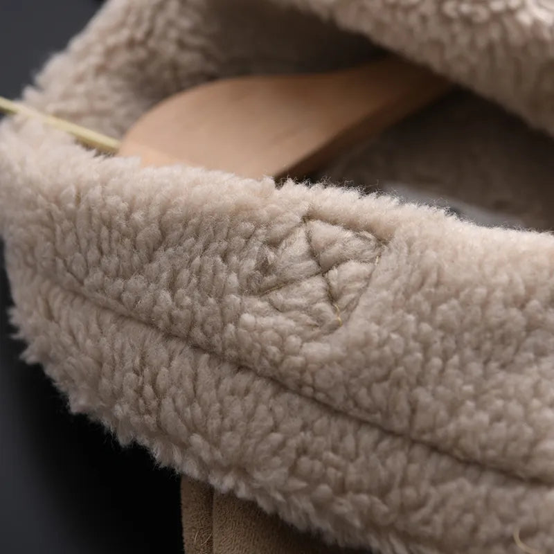Women's Cropped Aviator Jacket – Faux Shearling Winter Jacket