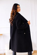 Women's Classic Winter Overcoat – Long Double-Breasted Coat