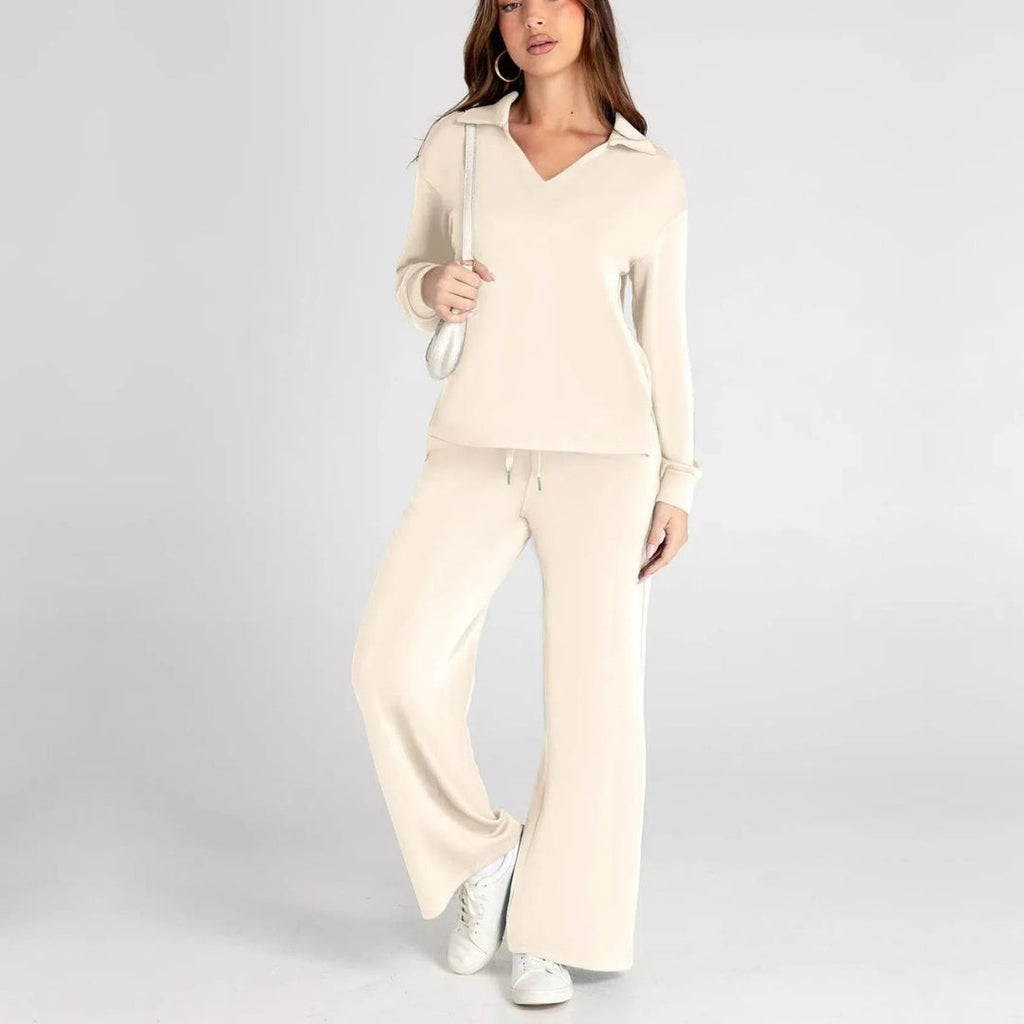 Women's Wide Leg Lounge Set – Relaxed Two-Piece Set
