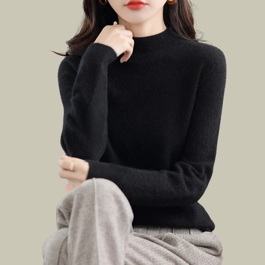 Women's Roll Neck Sweater – Fitted Turtleneck Winter Sweater
