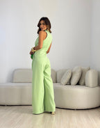 Women's Halter Neck Formal Jumpsuit – Flowy Evening Occasion Jumpsuit