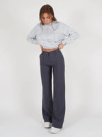 Women's High Waist Dress Trousers – Tailored Wide Leg Fitted Waist Pants