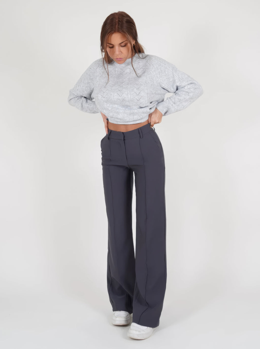 Women's Tailored Straight Leg Pants – Classic High Waist Dress Trousers