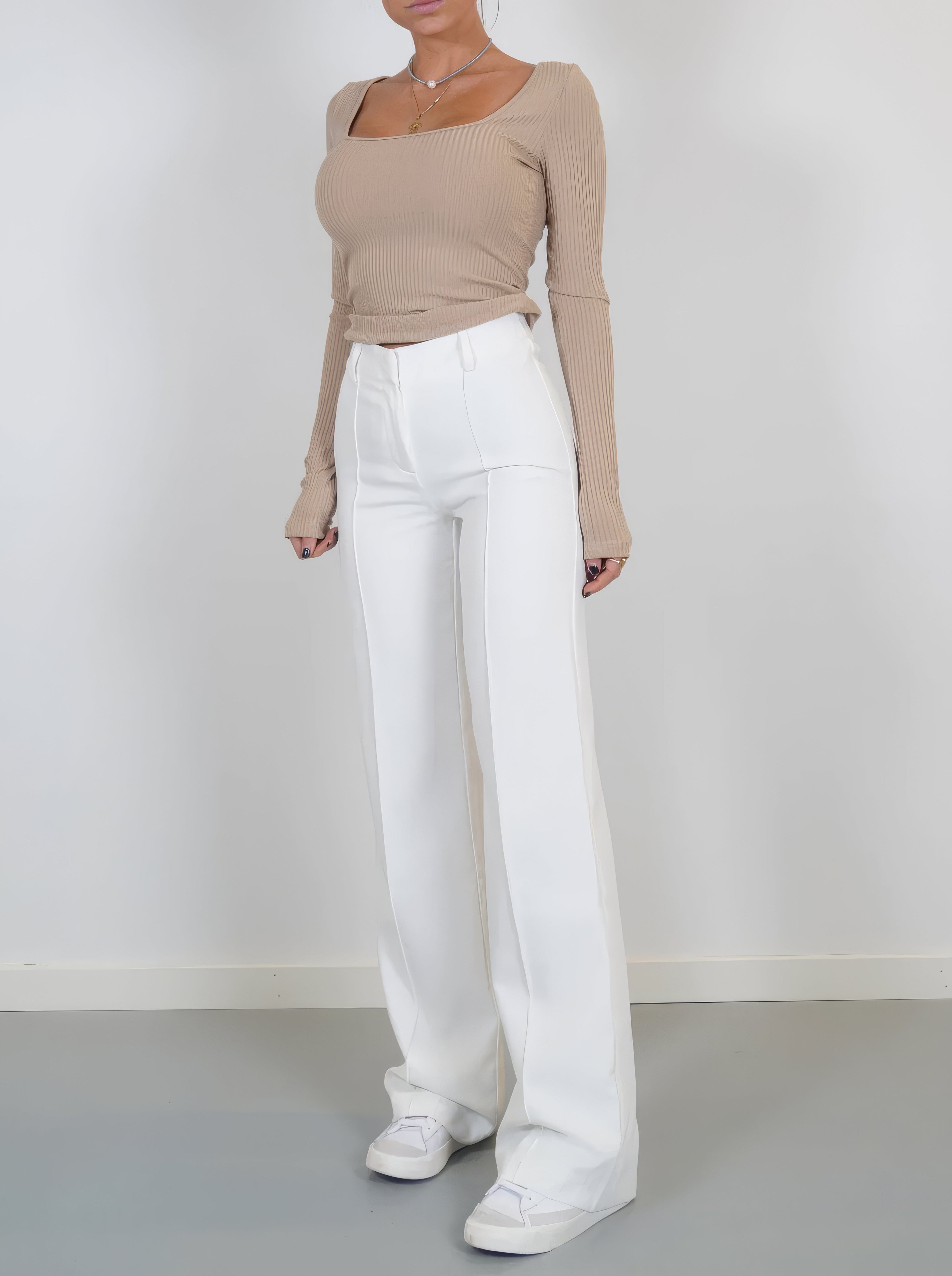 Women's Tailored Straight Leg Pants – Classic High Waist Dress Trousers