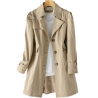Women's Longline Trench Coat – Tailored Classic Lapel Coat