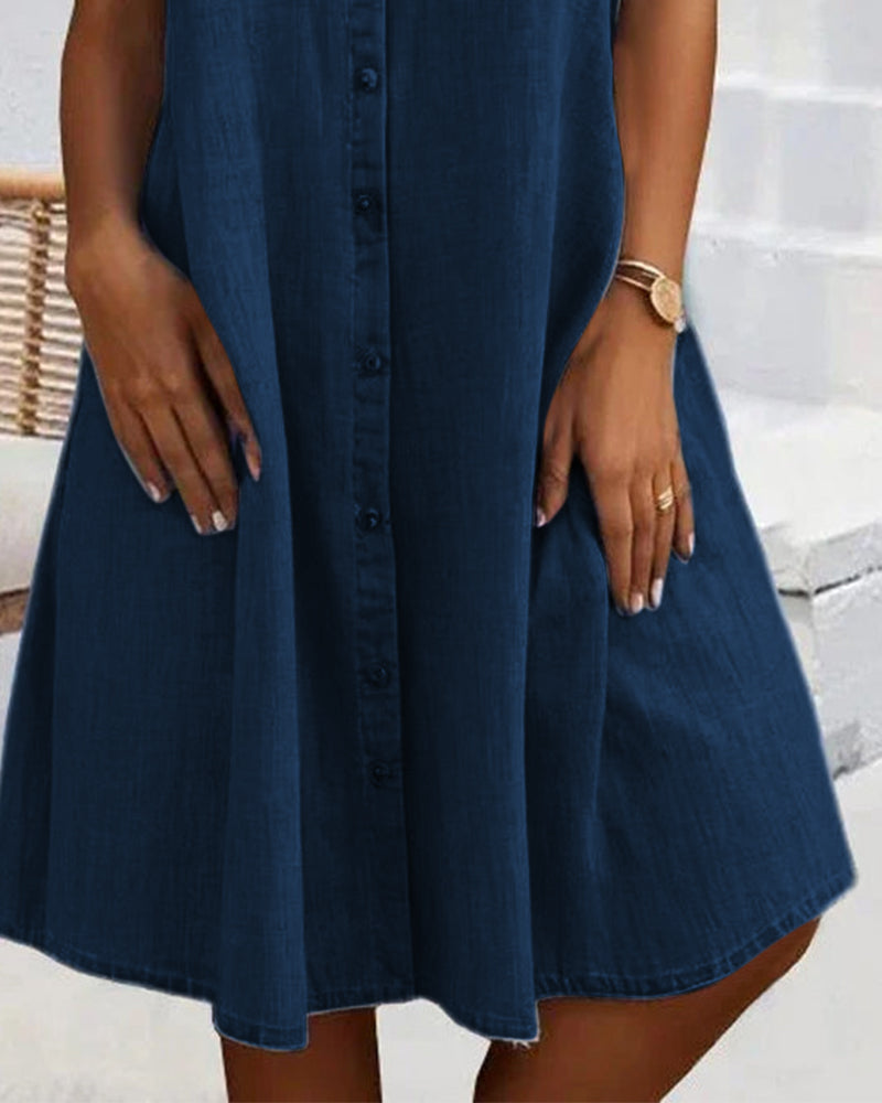 Women's Midi Dress – Denim Look Casual Dress – Peyton