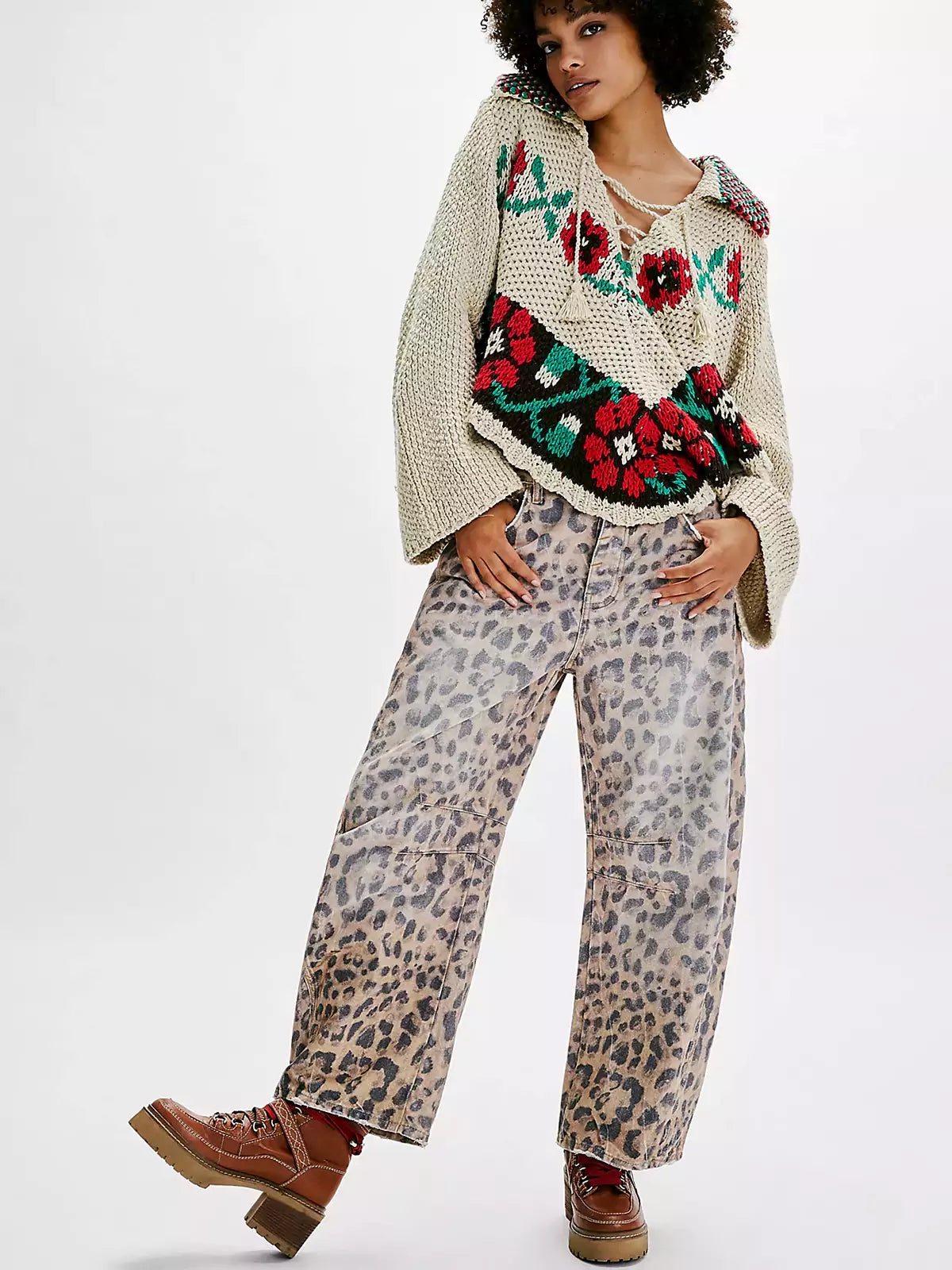 Women's Wide Leg Pants – Printed Casual Pants – Gabriela