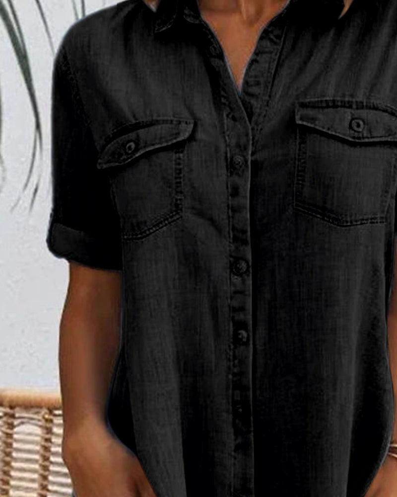 Women's Midi Dress – Denim Look Casual Dress – Peyton