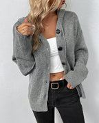 Women's Lace-Up Hooded Cardigan – Relaxed Long Sleeve Cardigan