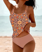 Women's Printed Tankini Set – Two-Piece Swim Set – Bernice
