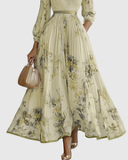 Women's Sleeveless Pleated Midi Dress – Floral Wedding Guest Occasion Dress