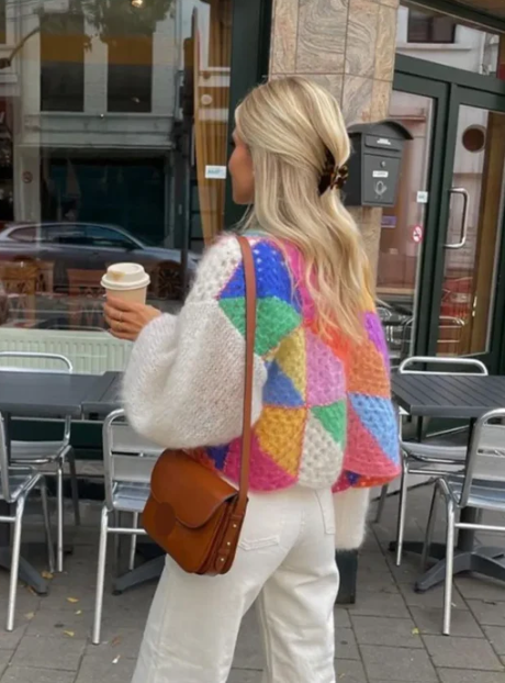 Women's Striped Long Cardigan – Open Front Relaxed Fit Cardigan