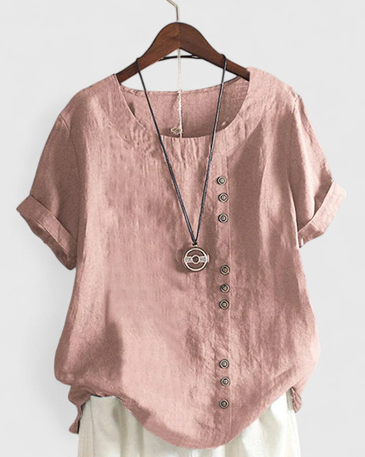 Women's Summer Blouse – Button Front Casual Blouse – Amanda