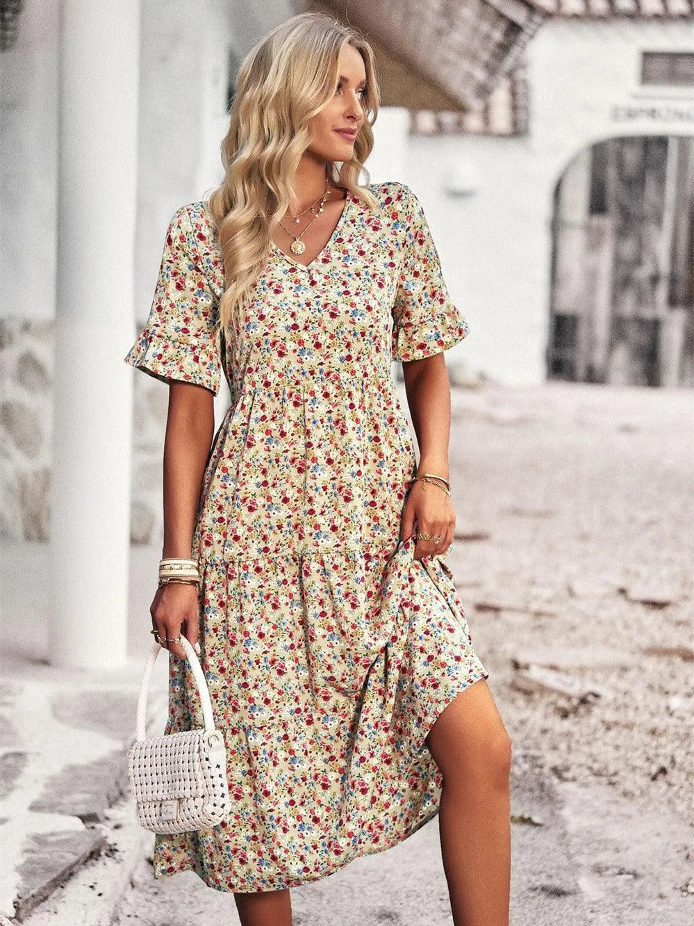Women's Summer Dress – Short Sleeve Casual Dress – Layla