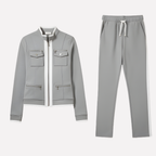 Women's Contrast Trim Tracksuit – Zip Jacket & Matching Pants Set