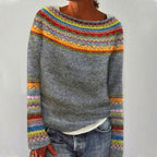 Women's Nordic Fair Isle Sweater – Norwegian Pattern Crew Neck Pullover