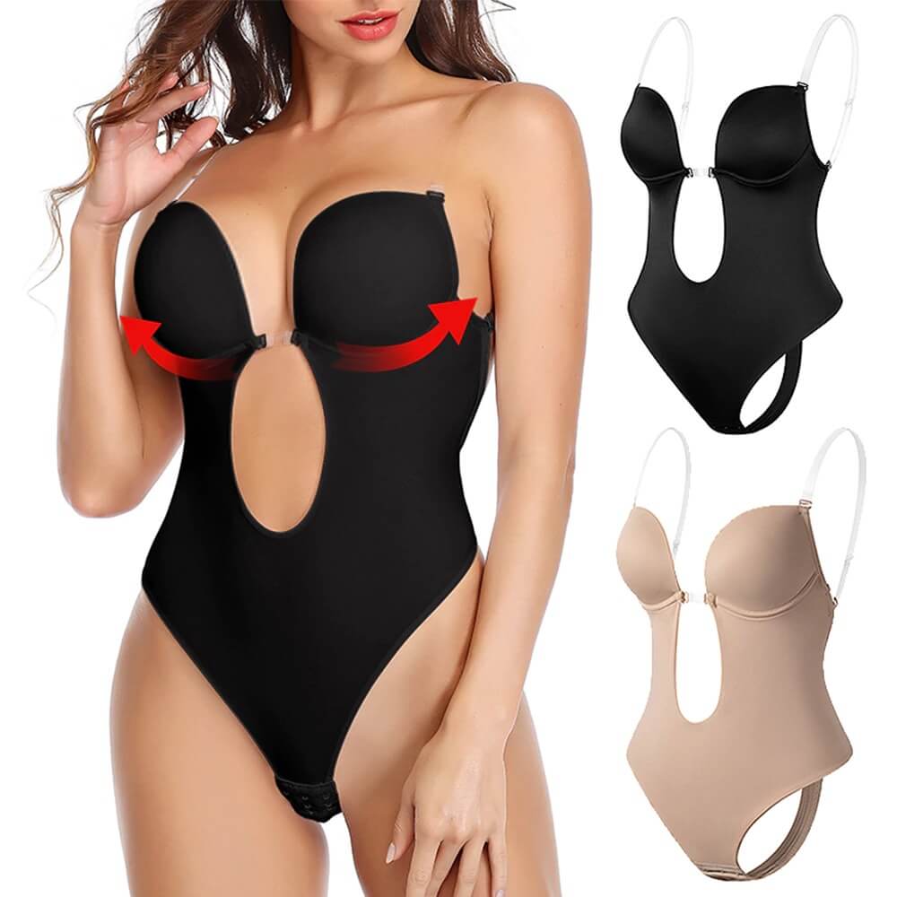 Women's Low Back Shaper Bodysuit – Contouring Support Bodysuit