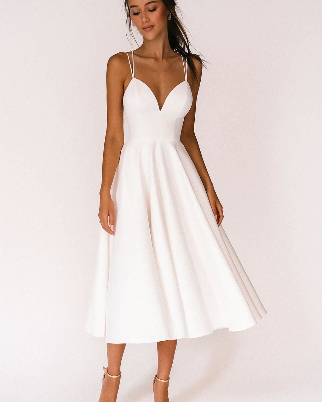 Women's Strap Midi Dress – Wedding Guest Dress