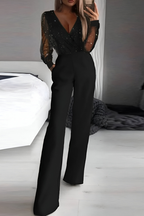 Women's Glitter Party Jumpsuit – Sparkly Formal Evening Jumpsuit