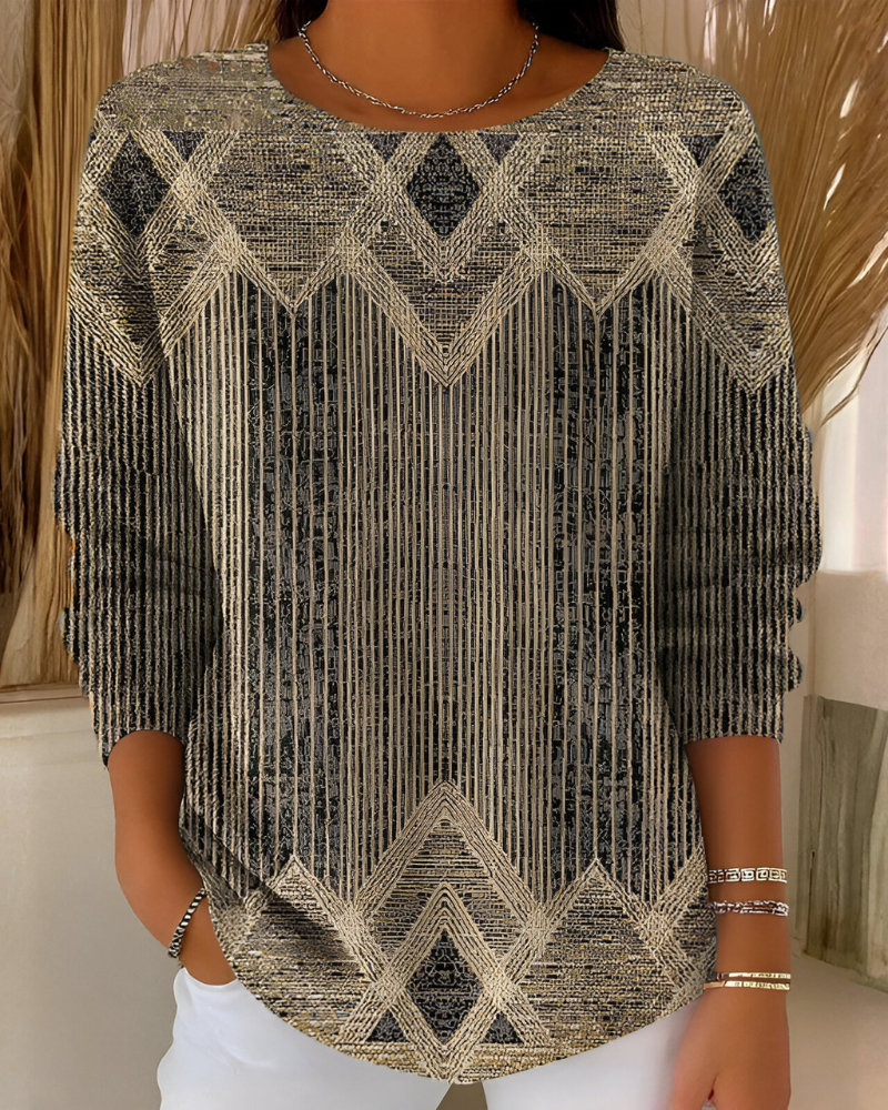 Women's Textured Pullover Sweater – Relaxed Long Sleeve Knit Sweater