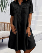Women's Midi Dress – Denim Look Casual Dress – Peyton