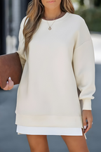Women's Side-Zip Oversized Sweater – Relaxed Long Sleeve Pullover
