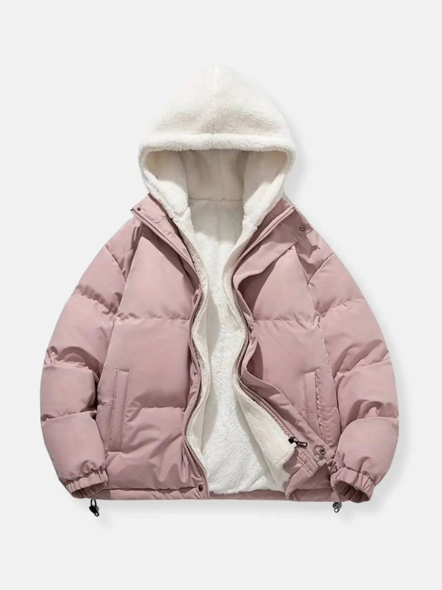 Women's Hooded Winter Jacket – Warm Lined Zip-Up Jacket