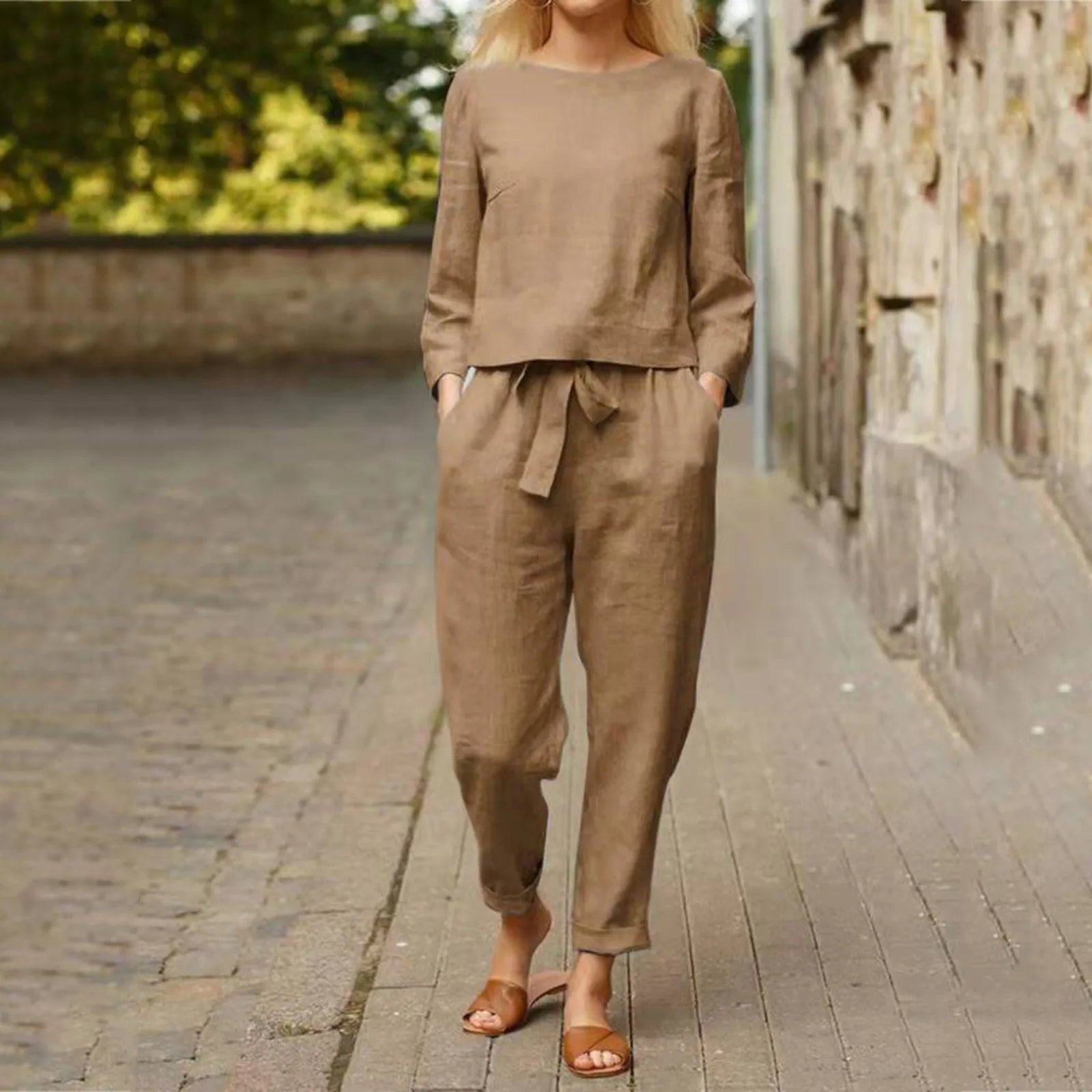Women's Flare Sleeve Tracksuit – Cargo Pants Two-Piece Set