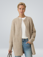 Women's Mid-Length Cardigan – Relaxed Button Sweater
