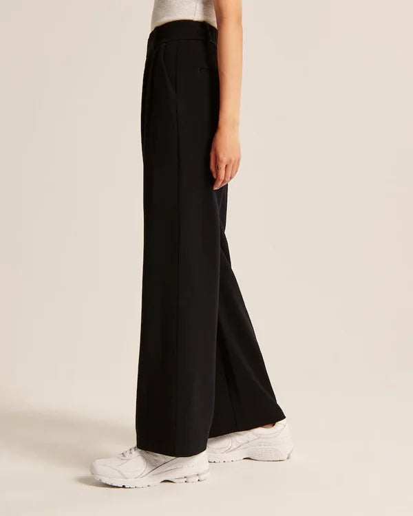 Women's High Waist Flare Pants – Fitted Flared Leg Dress Trousers