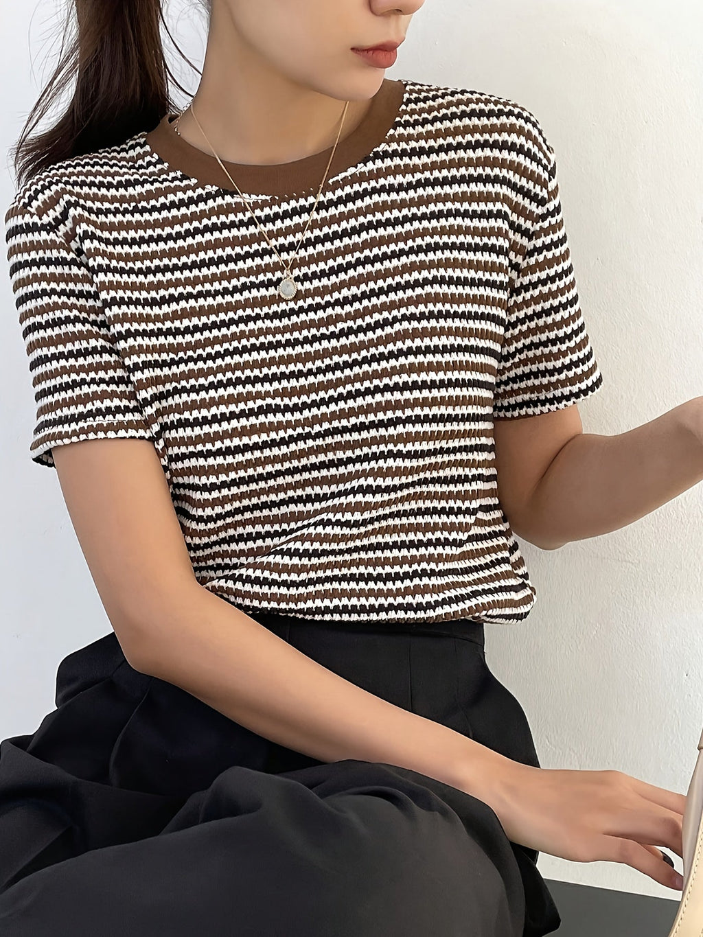 Women’s Padded Blouse – Casual Geometric Blouse – Freya