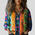 Women's Button Blouse – Gradient Print Blouse – Chelsea
