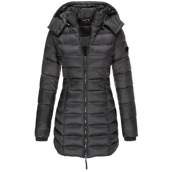 Women's Button Front Winter Jacket – Tailored Mid-Length Coat