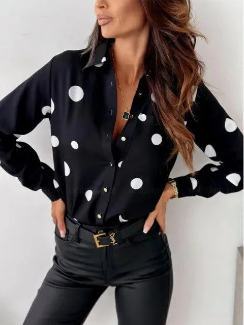Women's Polka Dot Blouse – Casual Summer Blouse – Clara