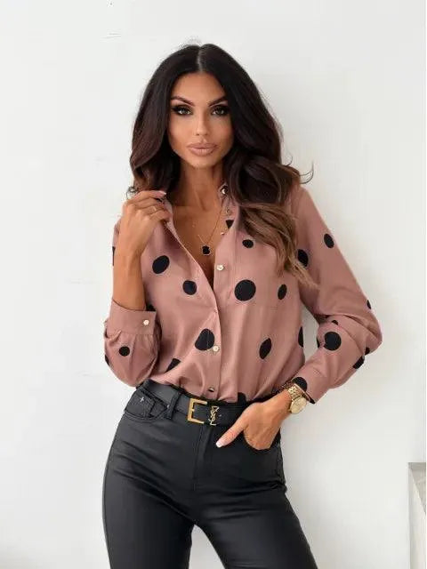 Women's Polka Dot Blouse – Casual Summer Blouse – Clara