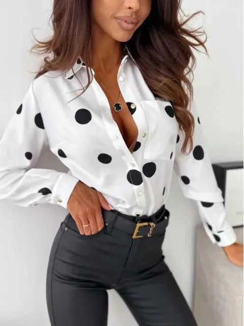Women's Polka Dot Blouse – Casual Summer Blouse – Clara