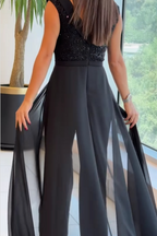 Women's Sleeveless Textured Jumpsuit – Fitted Casual Summer Jumpsuit