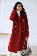 Women's Classic Winter Overcoat – Long Double-Breasted Coat