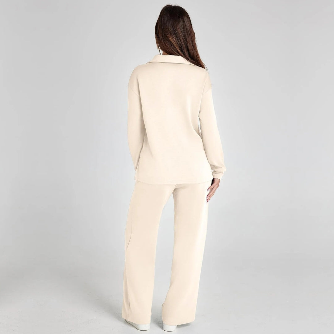 Women's Wide Leg Lounge Set – Relaxed Two-Piece Set
