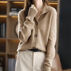 Women's Plush Button Cardigan – Fluffy Long Sleeve Knit Cardigan