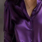 Women's Classic Collared Blouse – Long Sleeve Tailored Office Blouse