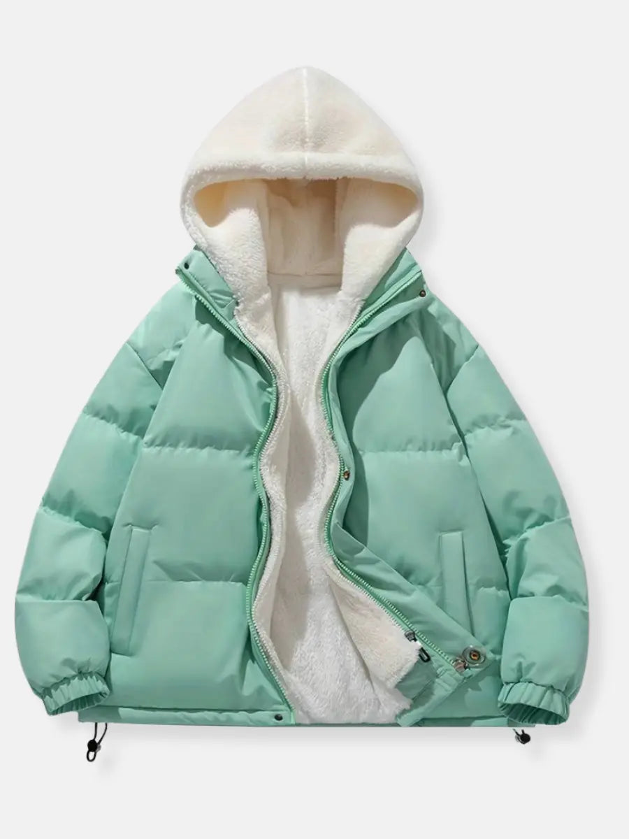 Women's Hooded Winter Jacket – Warm Lined Zip-Up Jacket