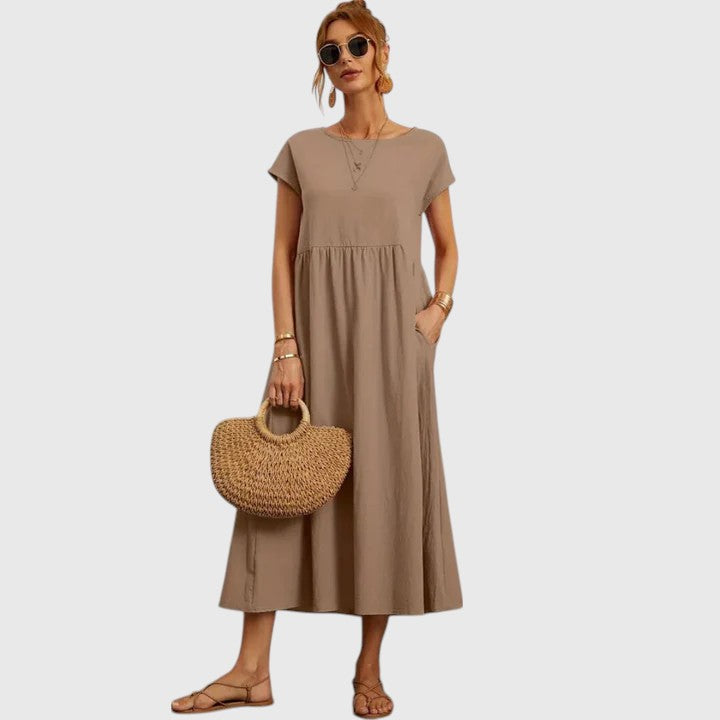 Women's Comfortable Midi Dress – Casual Summer Dress – Fenella