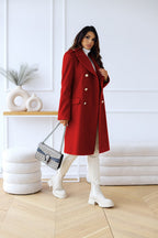 Women's Classic Winter Overcoat – Long Double-Breasted Coat