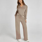 Women's Wide Leg Lounge Set – Relaxed Two-Piece Set