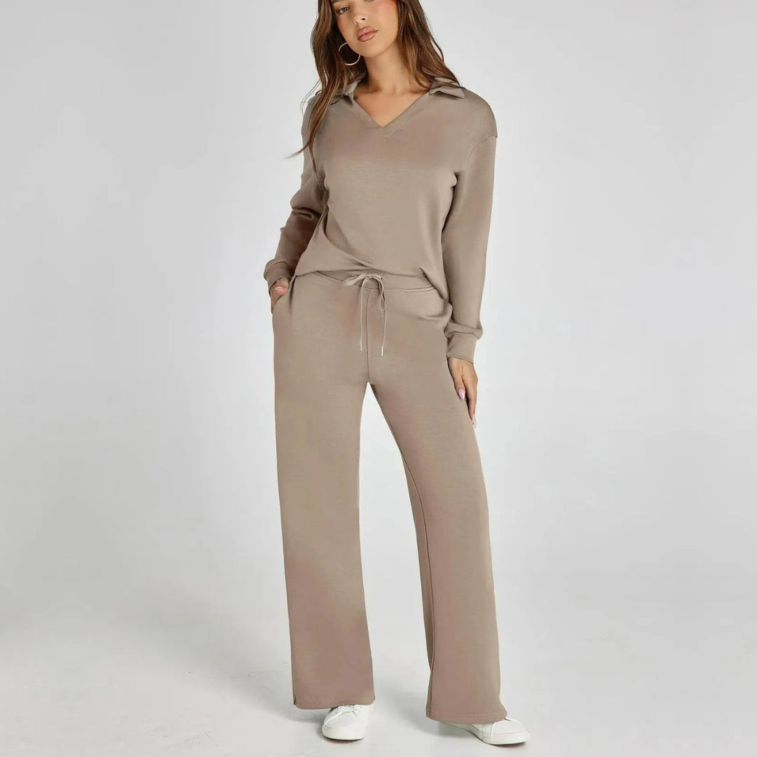 Women's Wide Leg Lounge Set – Relaxed Two-Piece Set
