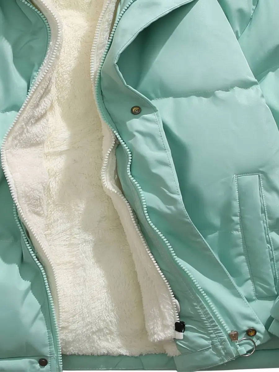 Women's Hooded Winter Jacket – Warm Lined Zip-Up Jacket