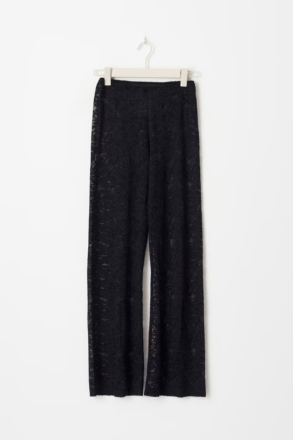 Women's High Waist Lace Pants – Wide Leg Formal Occasion Trousers