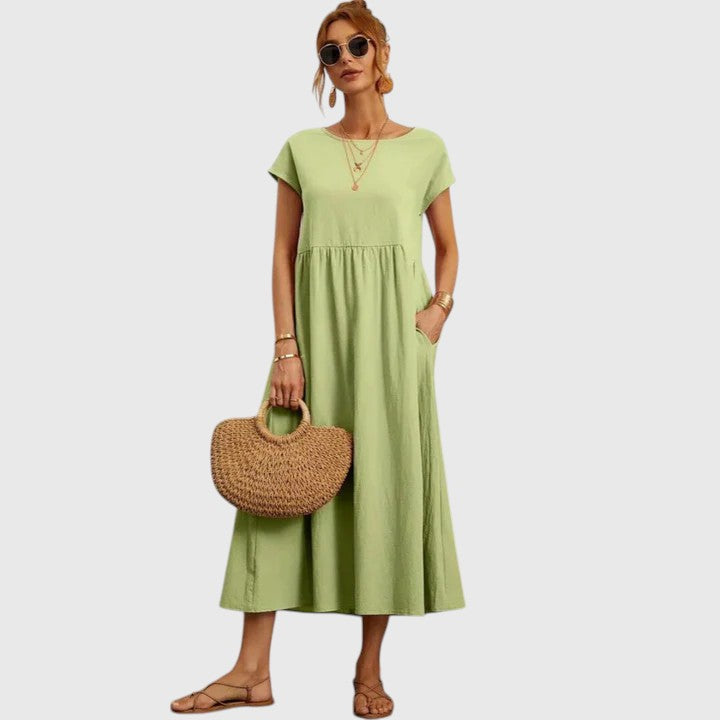 Women's Comfortable Midi Dress – Casual Summer Dress – Fenella