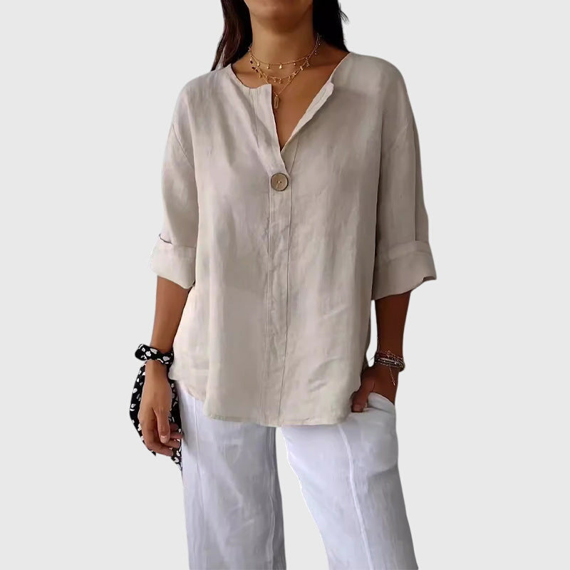 Women's V-Neck Blouse – Elegant Casual Blouse – Alicia